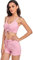 Jarseila Maillot de Bain 2 Pièces Femme Sexy Halterneck Push Up Bikini Culotte Taille Haute Maillot de Bain Shorty Bikini Tankini, Rose, XL