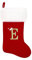 Eoocan 50.8 cm Monogramm-Weihnachtsstrümpfe, roter Samt mit weißer, superweicher Plüschmanschette, bestickte Weihnachtsstrümpfe, Urlaub, Dekoration (Buchstabe E)