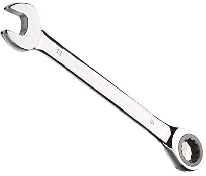 Vokenforu Llave de carraca de 18 mm, llave combinada de trinquete, llave inglesa de extremo abierto de acero al cromo vanadio endurecido, métrica