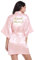 Prohonbec Peignoir de bain kimono en satin pour femme avec paillettes dorées, ceinture pour mariage, fête de mariage, Rose - Maid of Honor, M