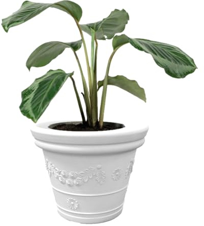 Kloris Pot de Fleurs Rond pour fête 50 cm, Blanc, polyéthylène, diamètre extérieur, 50 cm, Hauteur et Profondeur 40 cm sous Forme Incluse