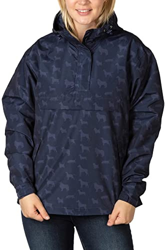 Rydale Ladies Waterproof Smock Jacket Women’s Overhead Lightweight Smocks 5 Colours (Multi Dog Navy, 16)