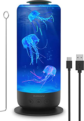 BestYiJo Quallen Lampe, Lavalampe, 2,5 Liter LED Jellyfish Lamp mit Geschwindigkeitskontrolle und 2 Lichtmodi USB, Quallen Aquarium Lampe Familienbüro Atmosphäre, Kindergeschenke (Schwarz)
