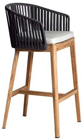 FIFOR Barhocker für den Außenbereich, Barhocker, mit Fußstütze und Armlehne für Pool, Rasen, Veranda, Hinterhof
