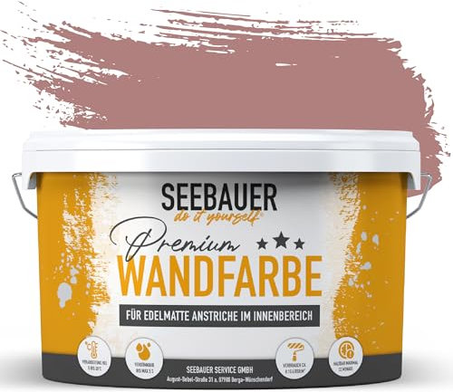 SEEBAUER diy Wandfarbe Lila 2,5L für Innen (No. 962 Asian Dawn) Edelmatte lila Innenfarbe - Violetttöne sehr hohe Deckkraft - Matt, Abwaschbar und Tropffrei