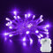 Dalugo Lila Lichterkette Batterie, 3M 30 LED Lichterkette Außen Batterie mit 6h Timer, IP65 Wasserdicht Lichterkette Batterie Timer für Innen außen Weihnachtsdekorationen