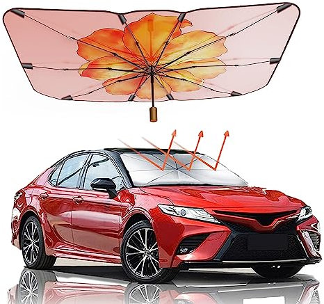 Auto Frontscheiben Sonnenschutz,UV-Schutz Auto Windschutzscheibe Sonnenschirm Regenschirm,Wärmeisolierter Autosonnenschutz Gladeshade für die meisten Autos SUV MPV LKW