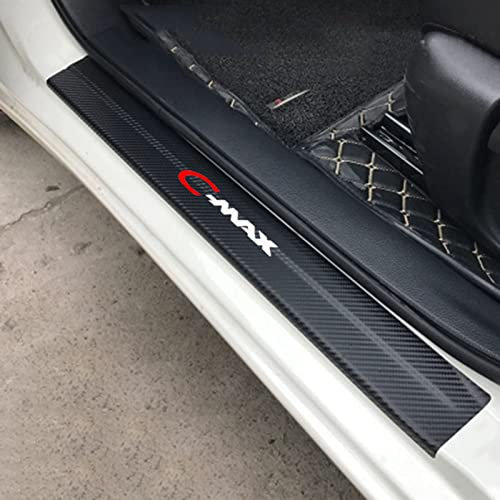 4 Stück Auto Einstiegsleisten Schutzfolie für Fo-rd Fiesta Focus ST-Line C-MAX S-MAX Türschwelle Lackschutz, Kohlefaser Aufkleber Kantenschutz Styling Tuning Zubehör, C~MAX