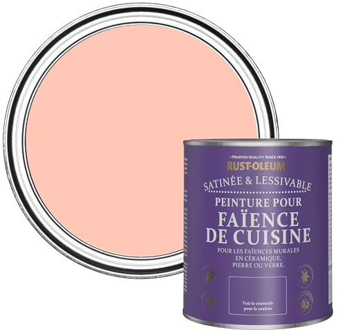Rust-Oleum Peach Water-Resistant Kitchen Tile Paint in Satin Finish - Happy As A Clam 750ml