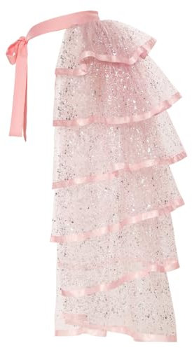 Graceart Jupe tutu steampunk en dentelle avec ceinture, noir, Rose/argenté, taille unique