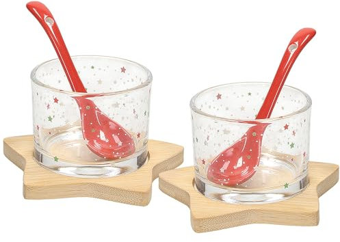 Tognana Relish, set 2 pezzi appetizer con vassoio + cucchiaio, bambù vetro