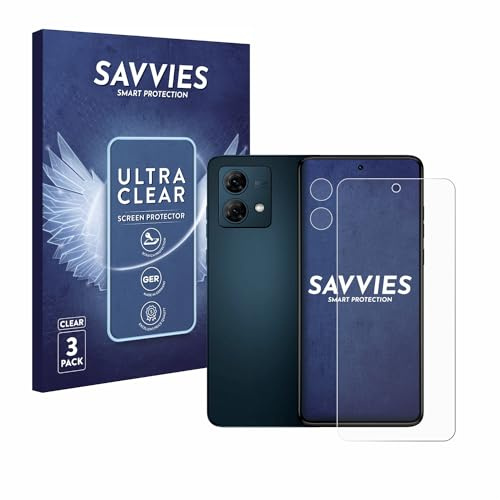 Savvies Protection Film compatible with Motorola Moto G84 | (Front+Camera) 6 Pack Clear Screen Protection Made in Germany Anti-Scratch Transparent Foil