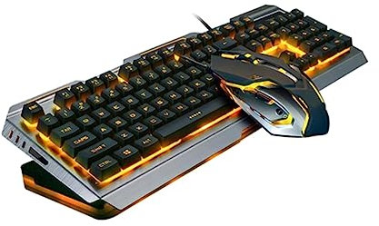 BESTonZON lettering tastiera cablata tastiere meccaniche gaming Set tastiera e mouse cablato retroilluminato fantastica tastiera a LED tastiera USB retroilluminata taccuino topo impostare v1
