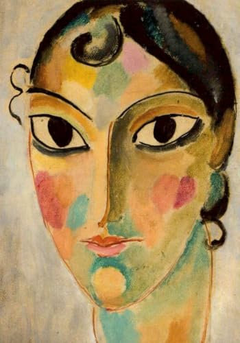 Tushita Geburtstagskarte Kunst Postkarte - Jawlensky Asconeser Kopf, Expressionismus Kunstdruck, Abstraktes Gesicht in Farben, Blanko Sammel- & Deko-Postkarte