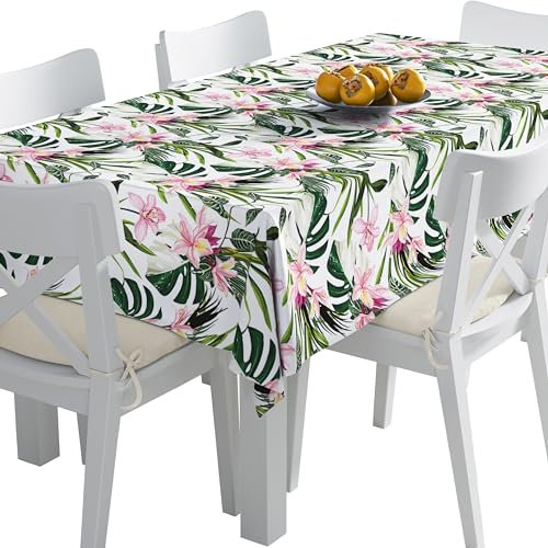 HEKO PANELS Tovaglia lavabile, 140 x 240 cm, antimacchia, impermeabile, rosa oleandro