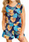 Kimoda Mädchen-Jumpsuits, Strampler mit Rüschenärmeln, Shorts mit Taschen, Sommer, einteiliger Spielanzug, Outfits für Mädchen, 6–13 Jahre, Palme, 10-11 Jahre