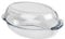 URBN-CHEF 2.25L Large 34cm Glass Oven Dish with Lid, Heat-Resistant Oval Roasting Baking Casserole Bakeware, Ideal for Cooking, Serving, and Storing Prep Food, Durable Kitchen Essential