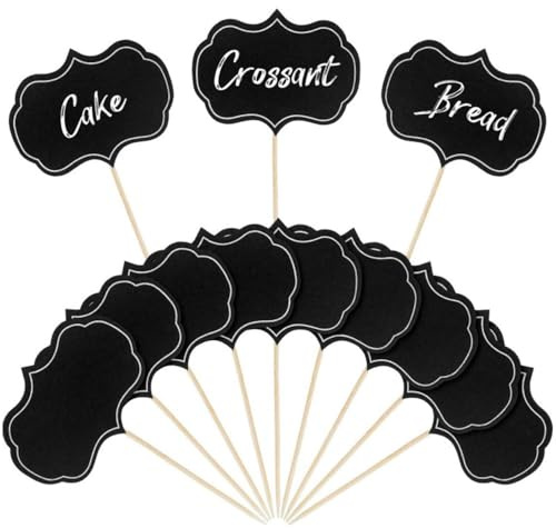 56 Stück Party-Buffet-Lebensmittel-Etiketten, blanko, Zahnstocher-Flaggen, Cocktail-Sticks für Buffets zum Beschriften auf Cupcake-Topper, Käsetiketten