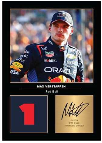 Icons Wall Art Max Verstappen Red Bull Racing Signed A4 Printed Photo Picture Display Gift For F1 Formula 1 Racing Fans Digitally Reproduced Signature Unframed