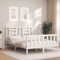 Iiaky Massivholzbett mit Kopfteil Bettgestell Bed Frame Holzbett Kopfteil Bett Schlafzimmer Bett Massivholzbetten Weiß 140x200 cm - 3192882