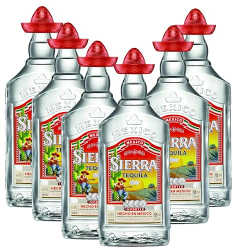 Sierra Tequila Blanco 50cl | 38% ABV | From Mexico (Pack of 6 bottles x 50cl)