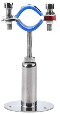 BYLSAGWHT 50-100mm Adjustable Rod Fit 19-65mm OD Tube 304 Stainless Pipe Hanger Bracket Clamp Support Clip With Base Plate(Fit 15-19mm OD Tube)