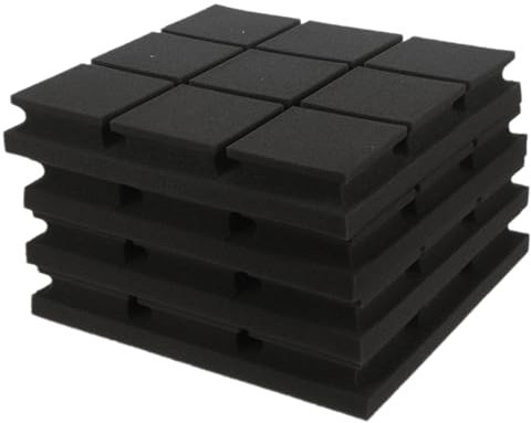 ibasenice 4 Pièces Coton D'isolation Phonique Panneaux De Blocage Du Son Panneaux Acoustiques Panneaux Insonorisants Mousse Insonorisante Panneaux Insonorisés Mur Insonorisé Black Éponge