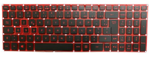 DNX Clavier FRANÇAIS AZERTY Compatible Nitro 5 AN515-41 / AN515-42 / AN515-51 / AN515-52 / AN515-53 + rétro