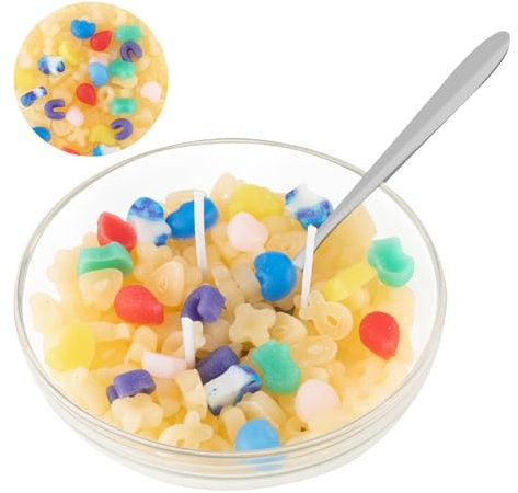 Scented Candles Vanilla Scented Cereal Candle Bowl with Metal Spoon, Funny Candle Gifts for Women Birthday, Christmas, Valentine's Day
