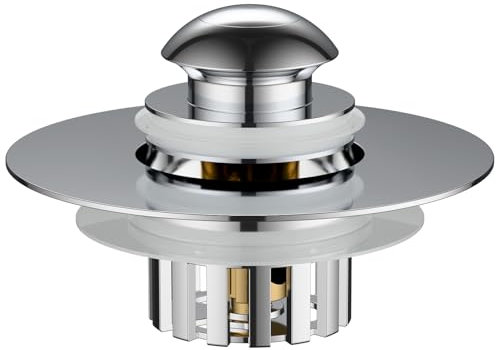 NileHome Universeller Badewannen-Ablaufstopfen, Badewannenstopper, Badewannen-Abfluss, Pop-Up-Ablauf-Haarfänger, ersetzt Badewannen-Hebe- und Drehhebel