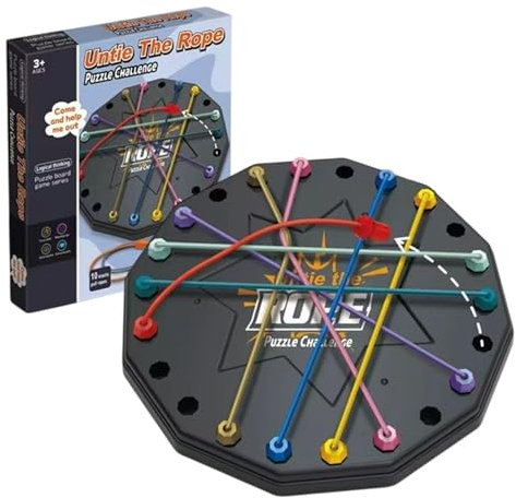 Lnhgh Rope Untying Game | Colorful Twisted Rope Sorting Game - String Solution Central Brain Teaser, Educational Brain Boosting Activities for Kids Adults