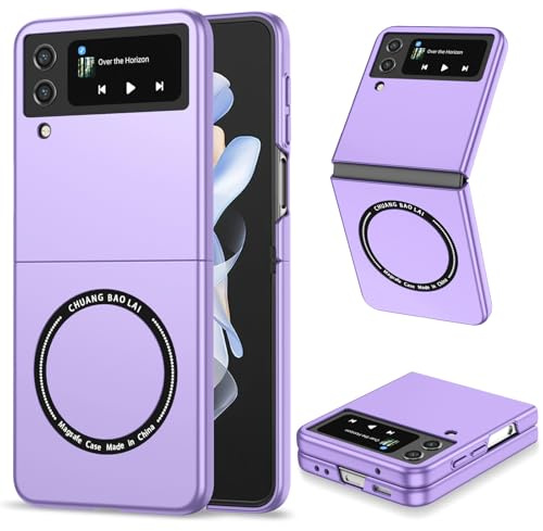Bakicey Compatibile con Samsung Galaxy Z FLIP 4, pieghevole, ultra sottile, in PC, con magnetico, antiurto, antigraffio, per Samsung Galaxy Z FLIP 4, viola