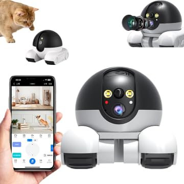 Patrol Bot, Spymate Robot, Ignore Terrain, Mini Robot Camera, No Distance Limit, Real-Time Control by Mobile Phone, 360° Night Vision Design, 25-Day Battery, Abnormal Message Reminder (WiFi Version)