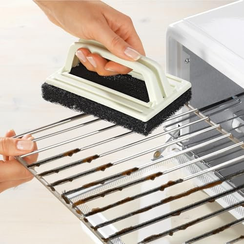 3 PAGEN® Stahlschwamm für Grill & Backofen – Grillschwamm & Grillbürste – effektive Reinigung & kofortable Handhabung mit Griff – Reinigung von Backofen, Backblechen UVM. – schnelles Ergebnis