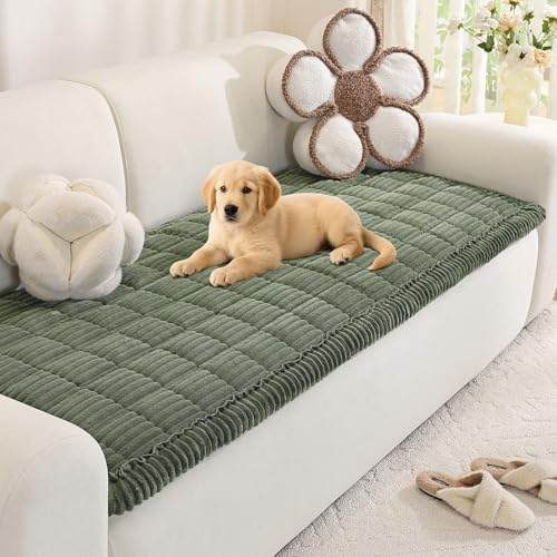 Royhom Dicke Sofa Überzug für Haustiere, Anti-Rutsch Sofabezug 2 3 4 Sitzer, Grün Couch Überzug, Sofaschoner für Wohnzimmer (Sitzer, 70 x 180 cm)