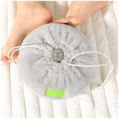 Handwärmer-Wärmflasche aus Metall mit Bezug, langlebiger großer Wärmbeutel for heiße Kompresse und Wärmetherapie, Wasserinjektion, bei Menstruationsbeschwerden(Gray,1.6L)