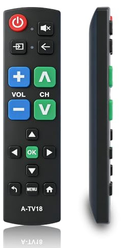 Large Button Universal Remote Control for Elderly, Big Button TV Remote Control Compatible with Samsung, LG, Sony, Panasonic, Sharp, Toshiba, Philips TVs, Easy to Use Dementia Friendly Gifts