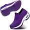 STQ Scarpe Senza Lacci Donna Slip on Lavoro Antiscivolo Arch Support Ortopediche Sneakers Comode Palestra Ginnastica Fitness Platform Tutto Viola 39 EU