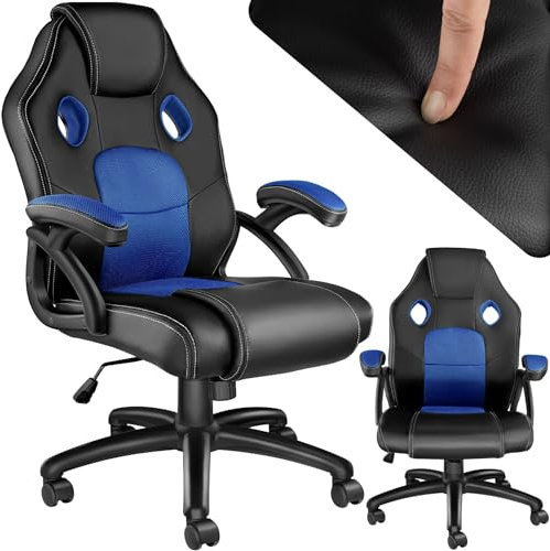 TecTake® Chaise Gaming Chaise de Bureau Fauteuil de Bureau Fauteuil pivotant Design 360°, Siege Ergonomique, Fauteuil avec Accoudoirs, Rembourrage épais, Roulette, Hauteur réglable, Teletravail