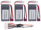 ZYGY 3PCS 7.4V 1600mAh T-Kopf-Hochgeschwindigkeits-Lithiumbatterie und 3 in 1 Umwandlung Kabel für 9125 1:10 Hochgeschwindigkeits-Geländewagen