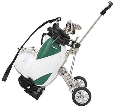 RiToEasysports Mini Bag Stifthalter, Desktop Bag Stifthalter mit Golfstiften Neuheit für Golfer Fans(Grün Weiß) Freizeitsport