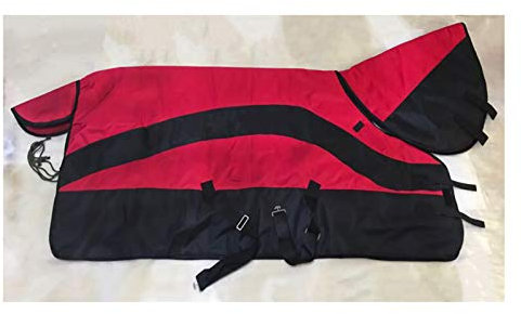 MaJu Turnout Decken Für Pferde Voller Hals Shell 200G Gepolsterte Baumwolle 600 Denier Reißfestes Gewebe Atmungsaktiv Halten Sie Warm(Size:135cm)