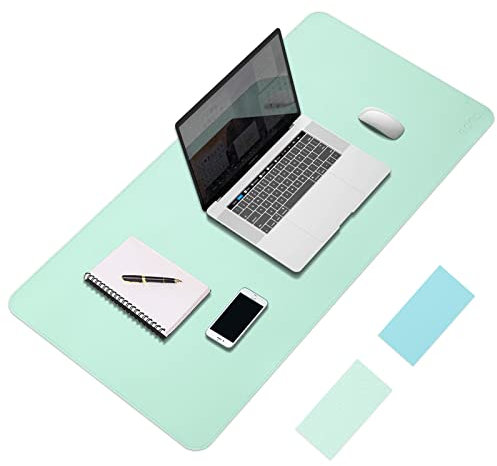 Eono by Amazon PU Leather Desk Mat (Green&Blue)