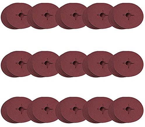 115mm Fibre Sanding Discs 60 Grit Medium Disc for 4-1/2” Backing Pad 150 Pack