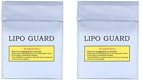 Tiardey 2Pcs 7 x 9 pouces Safe Bag Sac de protection ignifuge Pochette de sécurité antidéflagrante pour la charge et le stockage - Argent