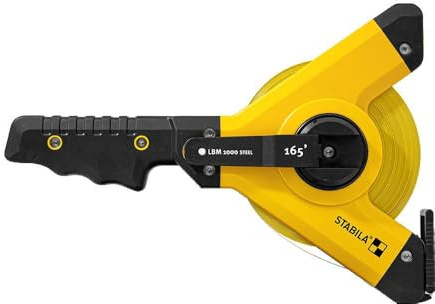 STABILA LBM 1000 Steel Open Reel Tape Measure, Inch Scale, 165 ft, Cat. Number 30930