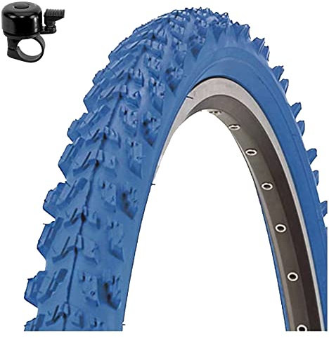 1 x Kenda K-829 26 MTB Fahrradreifen Fahrradmantel in Blau 50-559 (26 x 1.95) inkl. Fahrradklingel