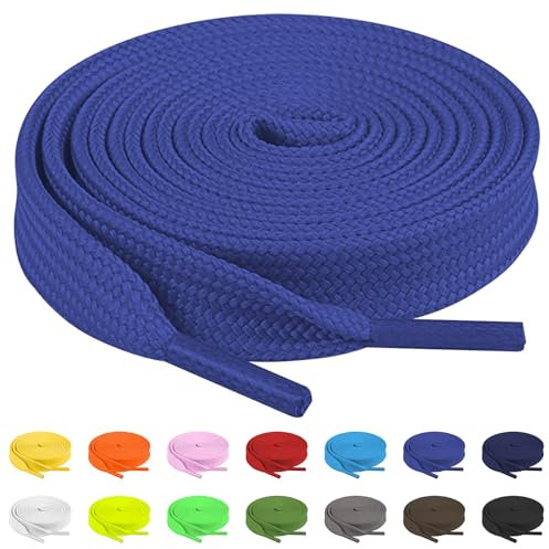 TBOC Cordones Planos [Azulina] [140 cm] para Calzado Zapatos Zapatillas Botas | Cordón Patines Fútbol Deporte | Compatibles con Converse Nike Adidas Panama Jack Asics Vans