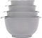 BoxedHome Grau Rührschüssel Set Mixing Bowl Set Kunststoff Salatschüssel rutschfest stapelbar Servierschalen für Küche 4-teiliges Rührschüssel-Set
