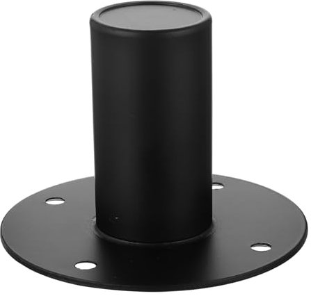 Hemobllo Support De Haut-Parleur en Fer Noir, Base De Remplacement pour Enceinte, Accessoire De Montage, 10.7 * 10.7 * 8cm, IdéAl pour ScèNes, ConféRences Et PréSentations